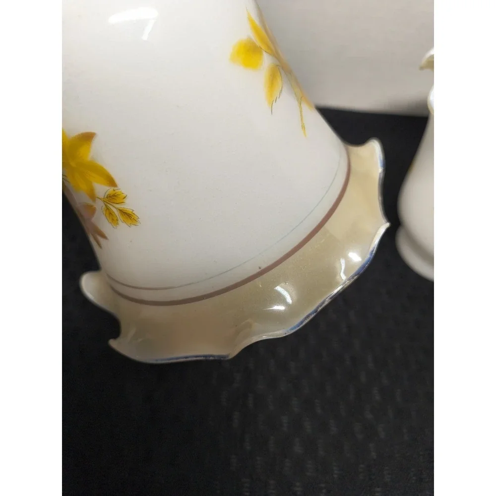 3 Chandelier Lustre Milk Glass‎ Replacement Lamp Shade Tan Brown Rose Floral